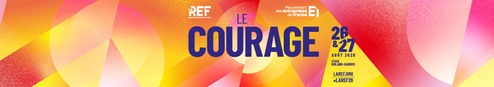 LAREF 26 — Le Courage — 26 & 27 août 2026, Stade Roland-Garros